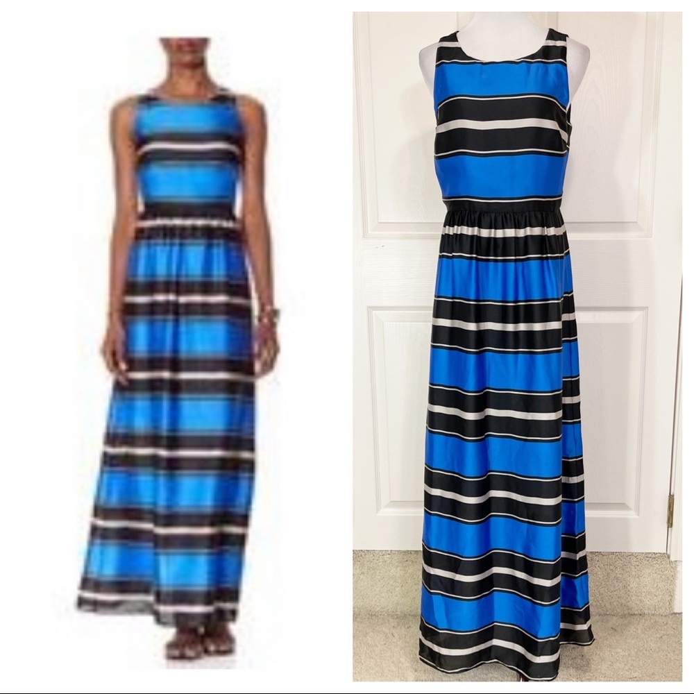 NWT! Blue Horizontal Striped Maxi Dress by The Limited